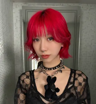 ミディアム カラー こだわりハイトーン/ ケアブリーチ/岸のヘアスタイル