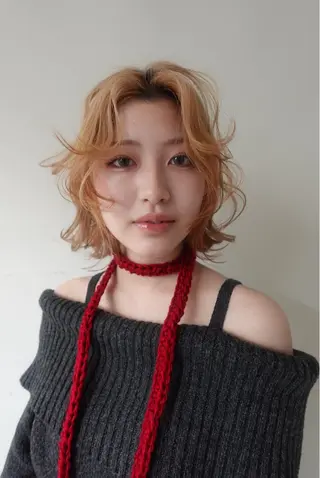 ミディアム カラー ramphy 加藤 美羽のヘアスタイル