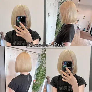 ショート ブリーチ毛に縮毛矯正 ✨カラー✨山田 正幸のヘアスタイル