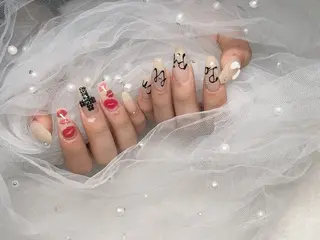 ネイル I-nailロング /ワンホン/キラキラのネイルデザイン