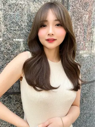 セミロング カラー 韓国ヘア🤍顔周り/ 髪質改善✨/林遼一郎のヘアスタイル