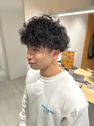 ミディアム パーマ メンズ メンズパーマ達人/ フェード/イツキのヘアスタイル