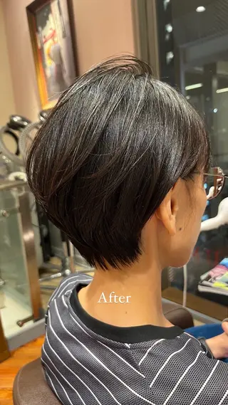 ショート ｼｮｰﾄｶｯﾄ 梅田 山下　すみれのヘアスタイル