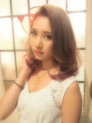 セミロング カラー aroot 町田駅徒歩10秒のヘアスタイル