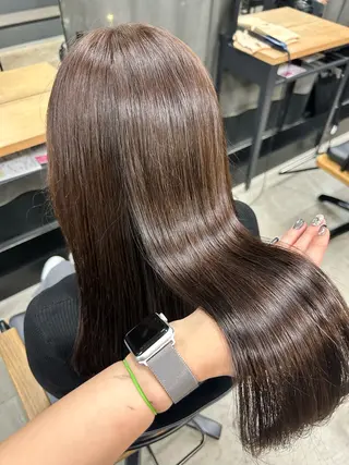 セミロング 女性らしいモテヘア 韓国ヘアhikariのヘアスタイル