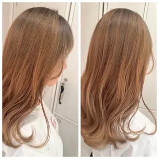 ロング カラー ハイライト/インナー /ブリーチ/レイヤーのヘアスタイル
