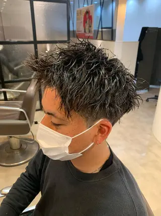 ショート メンズ メンズパーマ/難波/ 心斎橋　室園亮佑のヘアスタイル