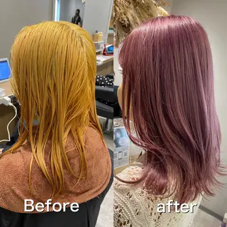 ミディアム カラー salowin梅田茶屋町suite所属・ハイトーンヘア/ 島崎　タクミのヘアスタイル