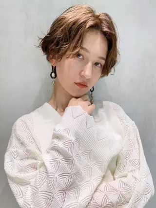ショート カラー パーマ ヘアアレンジ ITbyALBUM 八王子店のヘアスタイル