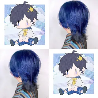 ミディアム カラー メンズ 熊谷ウルフ・レイヤー あゆむのヘアスタイル