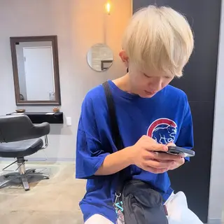 ショート カラー メンズ XYZ新宿所属・⭐️DAIKI⭐️ ハイトーン/髪質改善のヘアスタイル