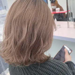 ミディアム カラー パーマ ヘアアレンジ メンズ 🤍透明感カラー🤍 ブリーチ🤍AINEのヘアスタイル