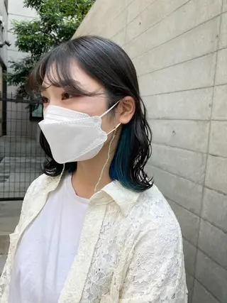 ミディアム ✨色持ちの良い艶 カラー✨蟹江真世のヘアスタイル