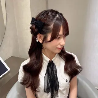 ロング カラー ヘアアレンジ うる艶カラー×韓国 ヘア/Yumi🎀のヘアスタイル