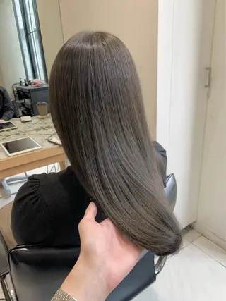 セミロング グレージュ|くすみ× 透明感|kazutoのヘアスタイル