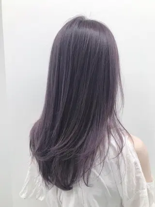セミロング カラー レイヤーカット 透明感カラーのヘアスタイル