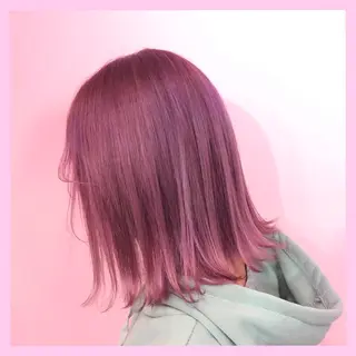 ミディアム カラー SHIN/レイヤー カット×クロスパーマのヘアスタイル