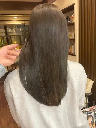 ロング カラー 髪質改善ｶﾗｰ ｹｱﾌﾞﾘｰﾁ/ﾀﾑのヘアスタイル