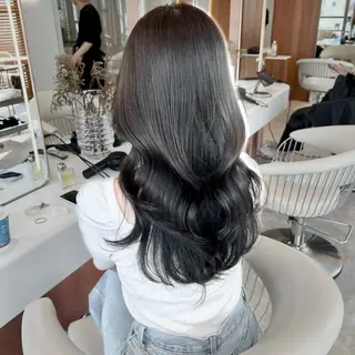 セミロング カラー 韓国レイヤー🇰🇷 韓国研修◎渋谷カイトのヘアスタイル