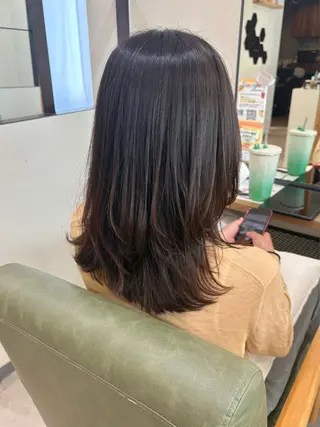 セミロング 艶感暖色カラー /透明感/瀬戸山舞のヘアスタイル