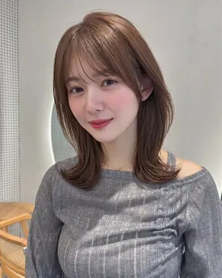 ミディアム カラー ren ボブロブ/ミディアムのヘアスタイル