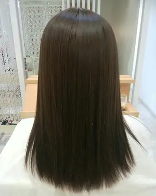 カラー ブリーチなしWカラー /酸性ストレート河本のヘアスタイル