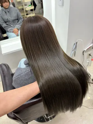 セミロング カラー 新宿/韓国ヘア/ 髪質改善ストレートのヘアスタイル