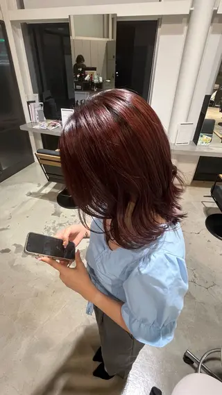 ミディアム カラー 似合わせパーマ🎀 モデル募集中のヘアスタイル