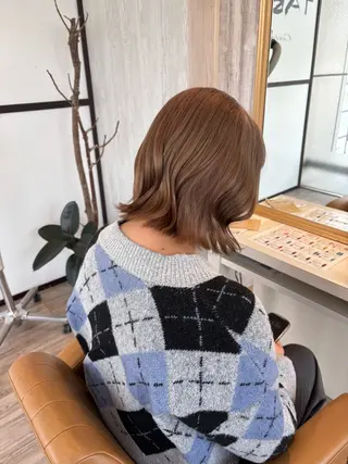 ミディアム カラー yui🥀/ボブ /ブリーチなしカラーのヘアスタイル