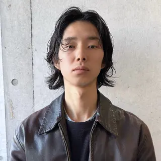 ミディアム パーマ メンズ 前野 日奈のヘアスタイル