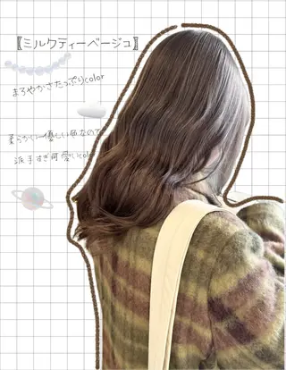 セミロング カラー ヘアアレンジ ヘアーメイWiLL 野田阪神店所属・中野 花菜のヘアスタイル