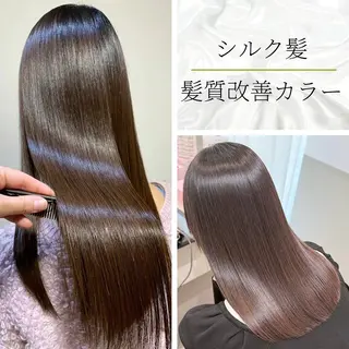 ロング 奥本 侑 ハイトーン、髪質改善のヘアスタイル