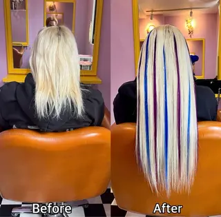 ロング シール＋ちび編み込み エクステ梅田🐨のヘアスタイル