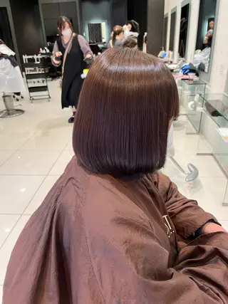 ミディアム ブリーチ/暖色カラー 宮城陽日のヘアスタイル