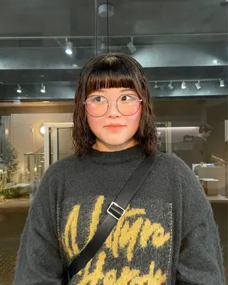 ミディアム カラー パーマ 表参道/髪質改善・ 透明感 colorのヘアスタイル