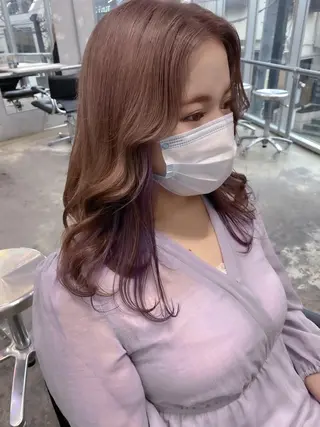 ミディアム カラー 💗💗韓国レイヤー yu-ki💗💗のヘアスタイル