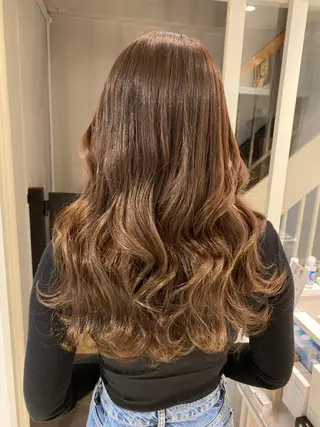 セミロング カラー 🌈評価No.1🌈 艶髪カラー❌エクステのヘアスタイル