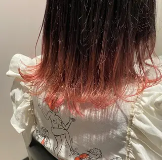 セミロング カラー 暖色艶カラー♥️ nagi♥️のヘアスタイル