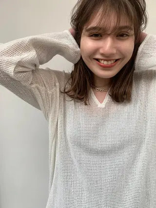 カラー ミディアム パーマ CEINE+ officialのヘアスタイル