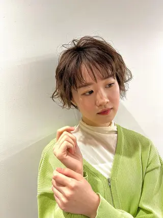 ショート カラー パーマ ショート&ボブ✂️ 宮島 祐太のヘアスタイル