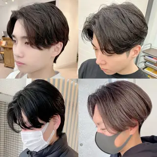 カラー パーマ メンズ 🤎ベージュカラー 🐶メンズパーマのヘアスタイル