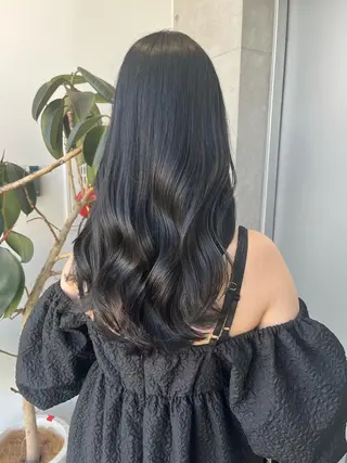 ロング カラー パーマ ヘアアレンジ 透明感/オリーブ/ グレージュ/YUKAのヘアスタイル