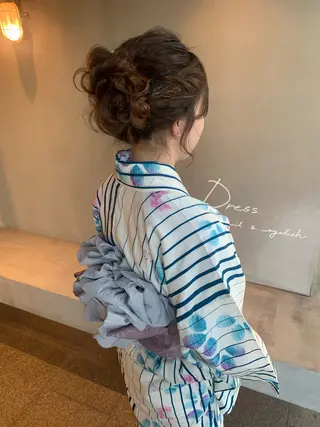 ロング ヘアアレンジ ブリーチ/アレンジ 天満/chihiroのヘアスタイル