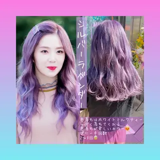 ロング カラー ヘアアレンジ 韓国レイヤーカット/ 儚げカラーチナツのヘアスタイル