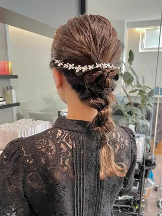 セミロング ヘアアレンジ ダブルカラー🫐 /まゆ🎀のヘアスタイル