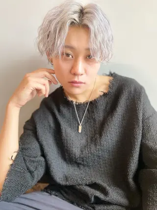 カラー パーマ メンズ ブリーチ/透明感カラ ー/Shori/店長のヘアスタイル