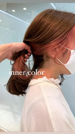 セミロング カラー 似合わせカラー/艶 髪質改善/ヨシザキのヘアスタイル