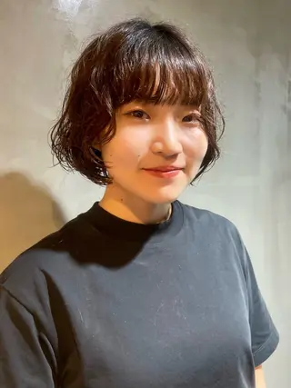 ショート パーマ カノン/アニオタ🧡 暖色/酸性ストレートのヘアスタイル