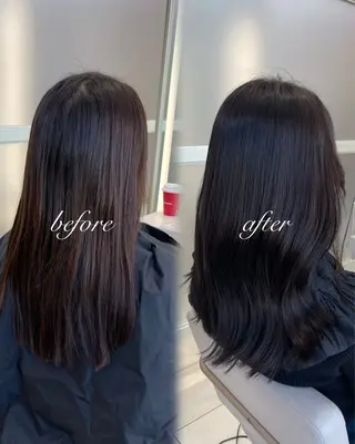 セミロング 𝐑𝐞𝐨/透明感 𝐜𝐨𝐥𝐨𝐫のヘアスタイル