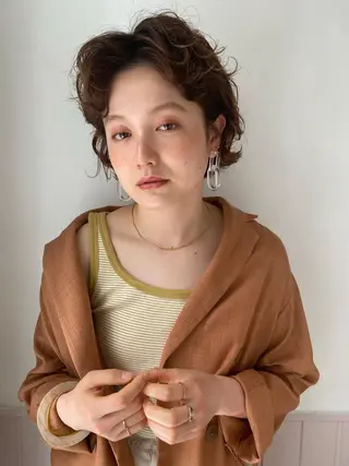 ショート カラー パーマ ヘアアレンジ メンズ キッズ ネイル マツエク・マツパ 横浜Bob美容師🤎 ERINAのヘアスタイル